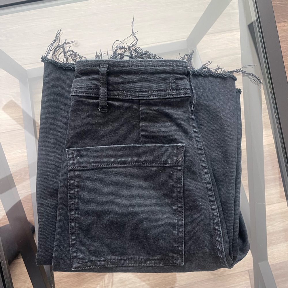 Zara The Marine Straight Black Jeans Wide Leg